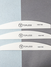 TOPLESS Пилка для ногтей (белая, полукруглая, 100/180) Premium