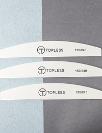 TOPLESS Пилка для ногтей (белая, полукруглая, 150/240) Premium